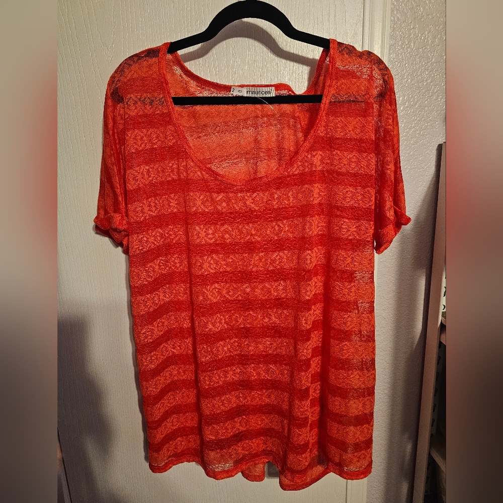Maurices Women's Red Lace Top